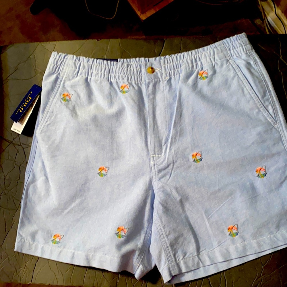 Polo
Ralph Lauren Oxford Blue Embroidered Flamingos Size LRG
Classic Fit 6" NWT